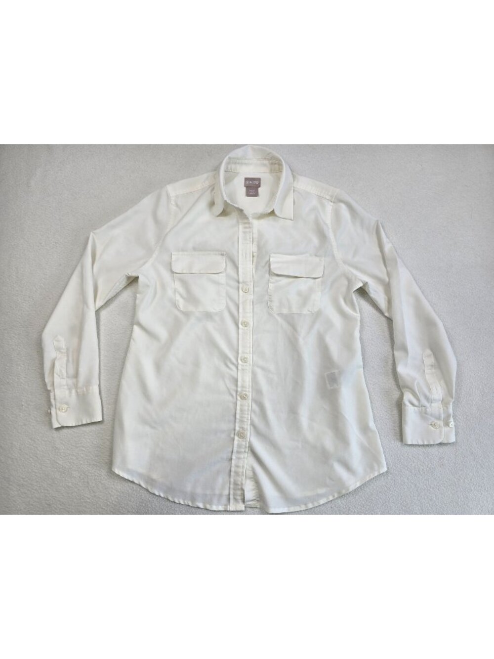 Chicos 00P XS White Button-Up Shirt Size 00P Modal Blend Long Sleeve Petite